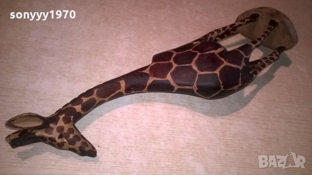 жираф-46х13х8см-дървен-внос швеицария, снимка 6 - Колекции - 26170918