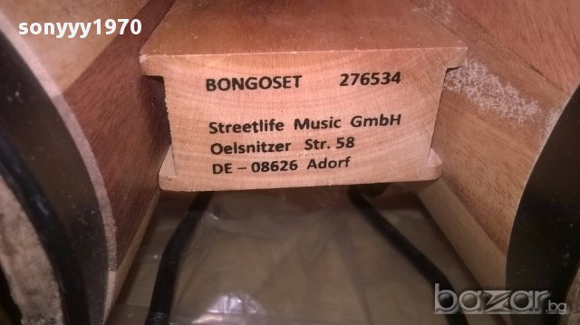 New bongos set+cd-40x23x19-made in germany-внос швеицария, снимка 10 - Ударни инструменти - 16949410