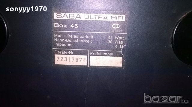 Saba ultra hifi box45-ретро тонколони-38/25/18см-внос швеицария, снимка 10 - Ресийвъри, усилватели, смесителни пултове - 15320603