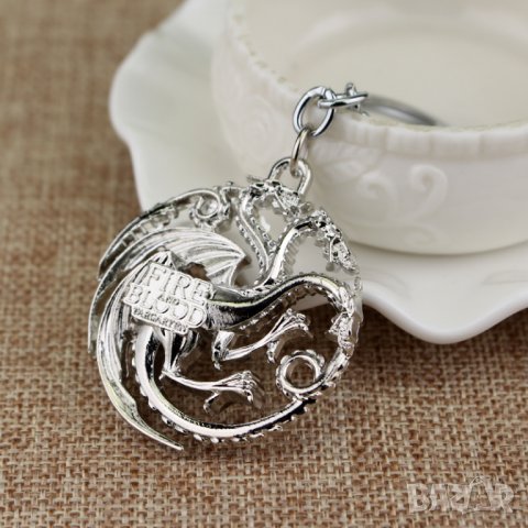 👑🪑Game of Thrones голям ключодържател Червен триглав дракон 🐉Таргериен герб, снимка 6 - Други - 25293448