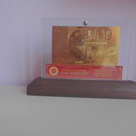 Сувенирни банкноти 100 Евро в стъклена поставка, снимка 3 - Подаръци за юбилей - 11435307