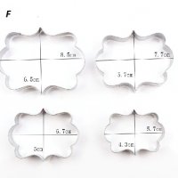 #F 4 бр правоъгълни извити рамки метални форми резци рамка за сладки мъфини кексчета фондан украса, снимка 1 - Форми - 25301684