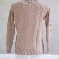 Светлокафяв дамски плетен пуловер марка Fobya , снимка 3 - Блузи с дълъг ръкав и пуловери - 23241009