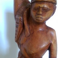  Дървена фигура на Африкански ловец , снимка 5 - Антикварни и старинни предмети - 25206072