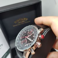 Rotary Aviator Chrono - Red / чисто нов часовник Ротари Авиатор - 2 бр. каишки / 100% оригинален, снимка 16 - Мъжки - 22835212