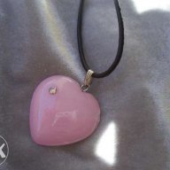Колие Розово сърце, снимка 1 - Колиета, медальони, синджири - 11143611