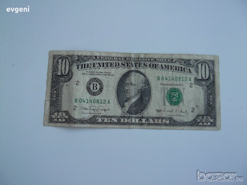 банкнота от 10 долара 1990, снимка 1