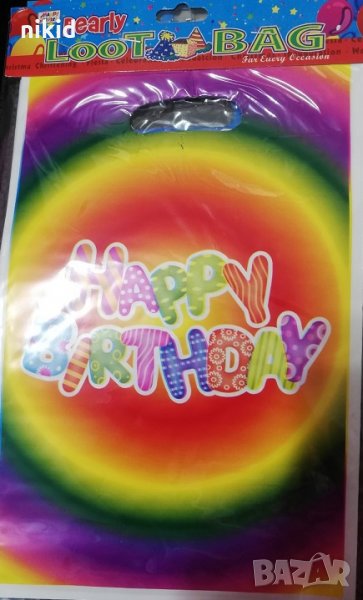 10 бр  Happy Birthday дъга шарки за сладки подарък рожден ден парти, снимка 1