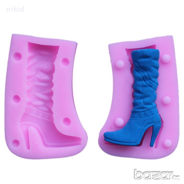  2 части ботуш силиконов молд калъп форма украса декорация торта фондан глина шоколад, снимка 1