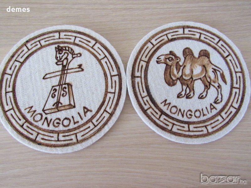 Сет от две декорации от филц, Монголия-2, снимка 1