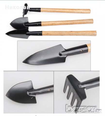 Малки градински инструменти за саксия градина лопата , търмък комплект 3 части, снимка 2 - Градински инструменти - 16405625
