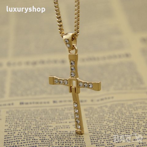 БЕЗПЛАТНА ДОСТАВКА!От филма Бързи и яростни, висулка, Доминик Торето, кръст, мъжки огърлица, синджир, снимка 3 - Колиета, медальони, синджири - 24818967