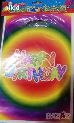 10 бр  Happy Birthday дъга шарки за сладки подарък рожден ден парти, снимка 1 - Други - 25790662