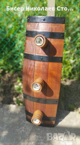 Етно полилеи от автентични бъчви с ръчно изработени дървени чашки!, снимка 4 - Полилеи - 15442480