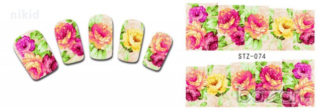# 6  МОДЕЛ 50 БР ЦВЕТЯ татос ваденки водни стикери за нокти маникюр, снимка 7 - Продукти за маникюр - 15235174
