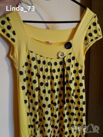 Дам.туника-блуза-"YILSAN"-/вискоза+ликра/-патеш.жълта с точки. Закупена от Италия., снимка 9 - Туники - 22002083