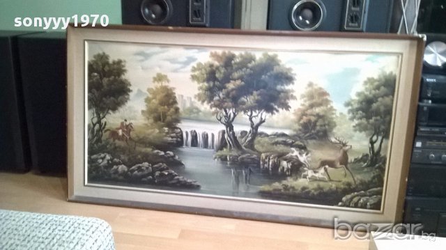 rofel-Огромна картина-платно/масло 137/74см-внос от канарските острови, снимка 4 - Антикварни и старинни предмети - 16061366