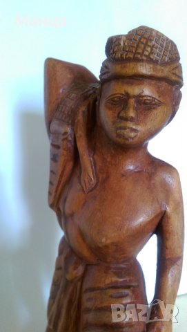  Дървена фигура на Африкански ловец , снимка 5 - Антикварни и старинни предмети - 25206072