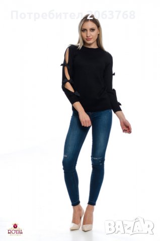 🎀 Дамски Пуловер с Декорирани 🎀 на ръкава 🎀, снимка 6 - Блузи с дълъг ръкав и пуловери - 23693672