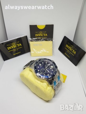 Invicta Pro Diver Silver / Чисто нов мъжки часовник Инвикта Про Дайвър - 100% оригинален, снимка 14 - Мъжки - 23222738