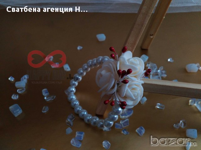 Сватбени бутониери - бутониера за ръка - гривна Ралица, снимка 2 - Сватбени аксесоари - 14813137