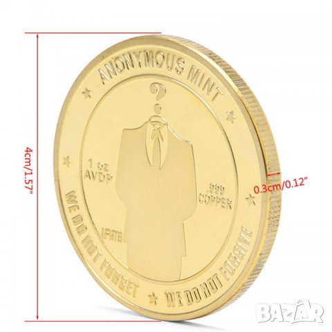 Bitcoin Anonymous колекционерска монета, снимка 4 - Нумизматика и бонистика - 23181652