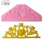 Голяма диадема корона със сърца силиконов молд  форма за украса торта фондан тесто декорация, снимка 2
