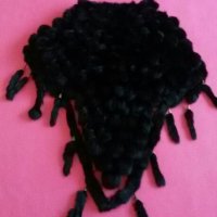 Луксозно дамско пончо естествен черен косъм , снимка 6 - Якета - 22848369