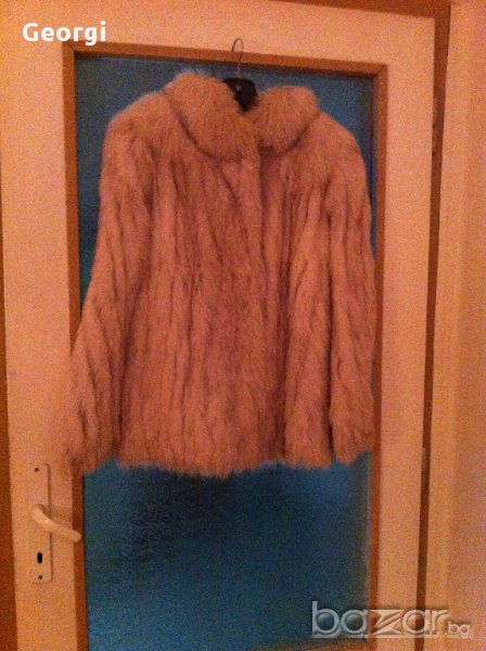 кожено палто от сребърна лисица размер 38, снимка 1