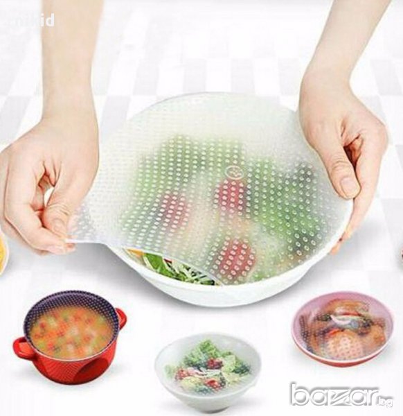 силиконово вакум фолио за многократна употреба за свежа храна, снимка 1