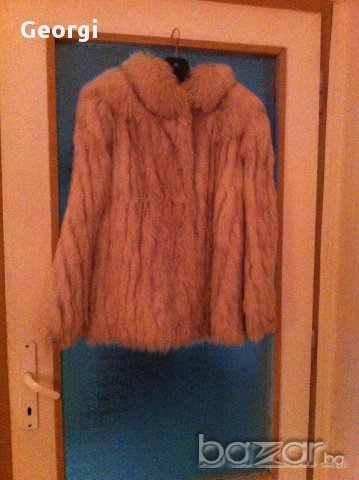 кожено палто от сребърна лисица размер 38