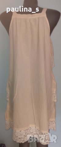 Етажирана памучна рокля "Н&М" с дантела, снимка 4 - Рокли - 25821556