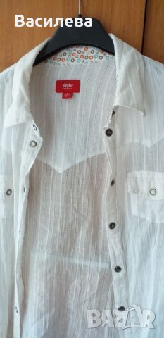 Ефирна бяла риза, размер S, снимка 2 - Детски ризи - 25178257