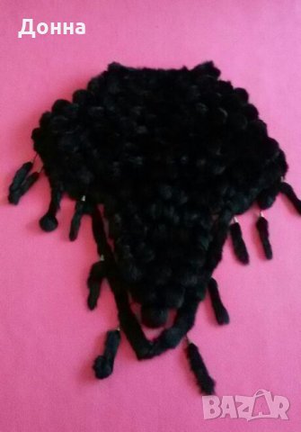 Луксозно дамско пончо естествен черен косъм , снимка 6 - Якета - 22848369