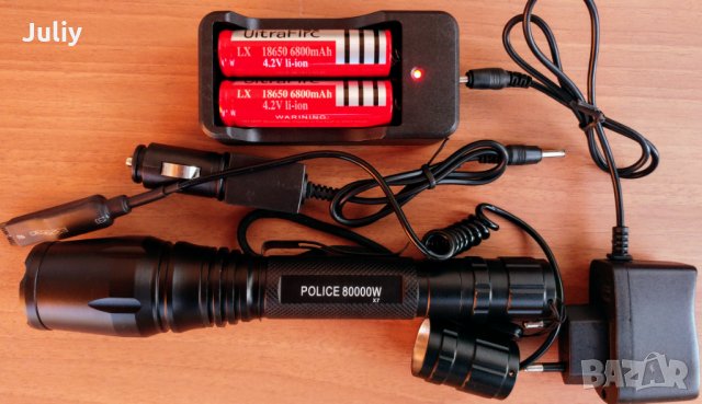  Police Xml-t6 / 5 Watt /с две батерии, снимка 9 - Къмпинг осветление - 23357531