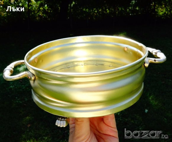 Бронзов съд за сервиране,лъвски лапи,дръжки, снимка 5 - Антикварни и старинни предмети - 19178482