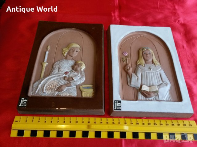 Лот АВТОРСКИ Керамични Картини Уникат! Jie Gantofta SWEDEN, снимка 5 - Антикварни и старинни предмети - 25094196