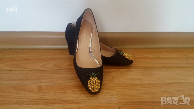  SALE %%% Обувки ЗАРА с ананаси от камъни, снимка 9 - Дамски обувки на ток - 23143361