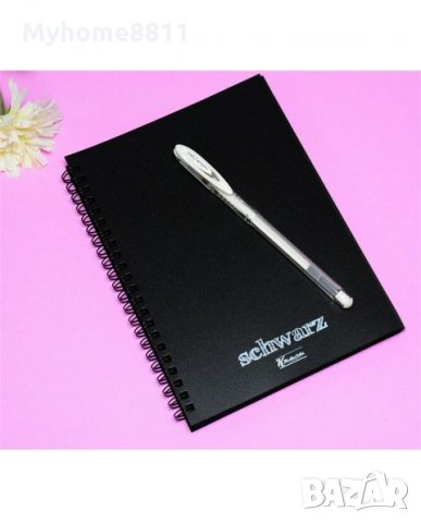 Черна тетрадка с бял химикал, снимка 5 - Ученически пособия, канцеларски материали - 24387232