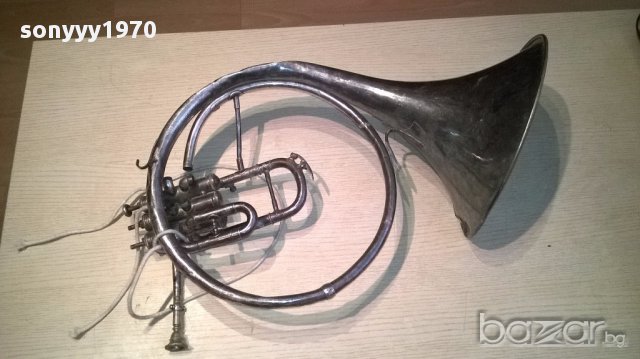 АНТИК-ретро колекция-Тромбон 65/35см-сребро-внос швеицария, снимка 14 - Духови инструменти - 15002831