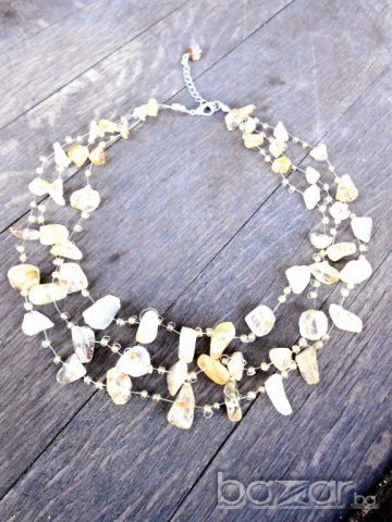 Колие от цитрин - многоредно, снимка 4 - Колиета, медальони, синджири - 16496320