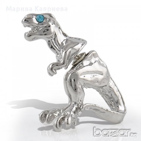 Обеца имитация на флеш "Динозавър". В наличност 4 цвята / С-07/, снимка 2 - Обеци - 11867150