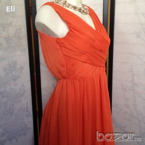 Елегантна оранжева дамска рокля H&M , снимка 5 - Рокли - 17502459