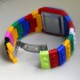 Нов Часовник с каишка наподобяваща блокчета на конструктор Лего Lego цветен дъга цветове хронометър, снимка 13