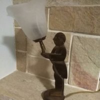 Настолна нощна лампа бронз статуетка, снимка 9 - Настолни лампи - 13232104