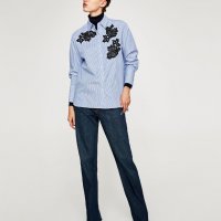 Zara риза с бродерия, снимка 4 - Ризи - 25543229