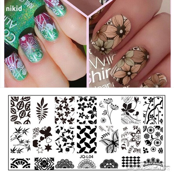 декорации плочка / щампа шаблон за печат на нокти - Нова JQ L04, снимка 1