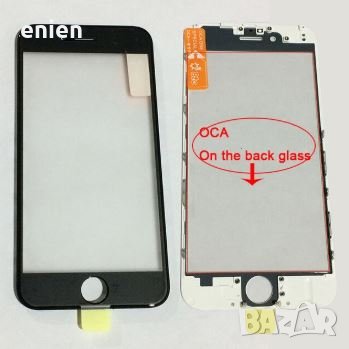 3в1 за iPhone 6 4.7 Стъкло Рамка Oca / Черен, снимка 1