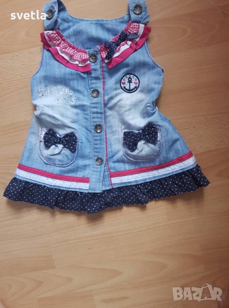 Дънкова рокля за бебка , снимка 1