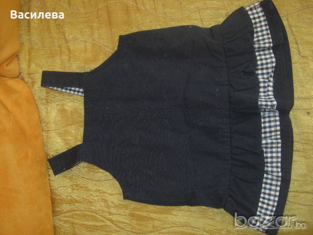 Нова дънкова рокличка 9 месеца, снимка 2 - Панталони и долнища за бебе - 20678011
